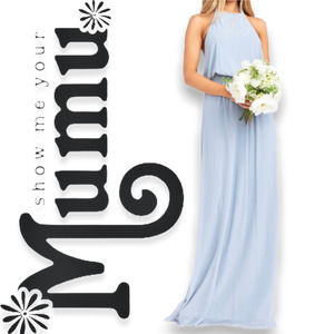 Show Me Your MuMu Heather Halter Dress Blue XS